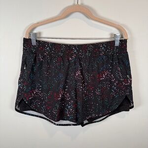 Avia Activewear Running Shorts Black speckled zip Pockets Size Large (12/14)